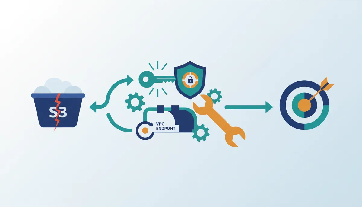 Conceptual illustration for Resolving Complex Access Scenarios Including KMS Encryption and VPC Endpoint Restrictions