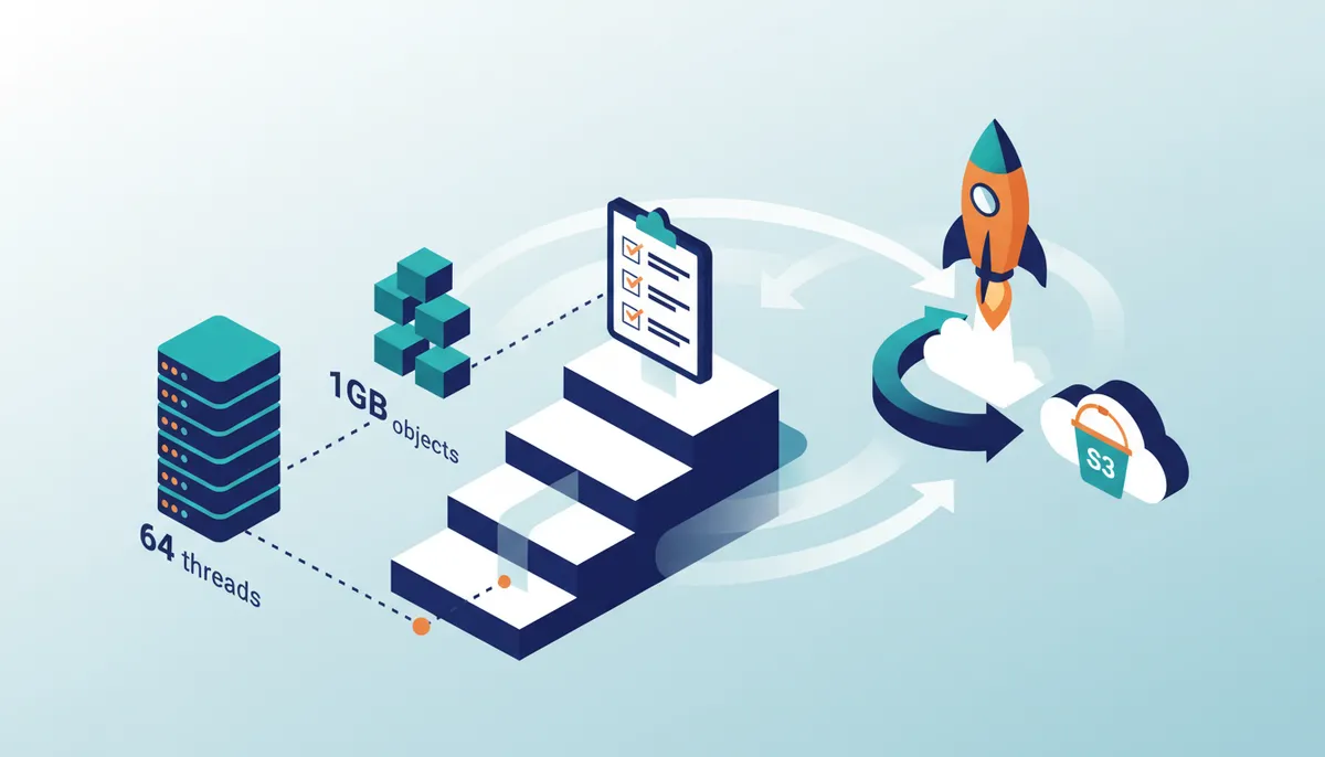 Conceptual illustration for Executing Distributed S3 Benchmarks with Elbencho for Accurate Performance Data